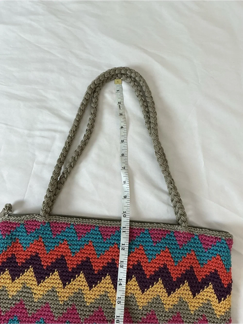 The Sak Multicolor Zigzag Crochet Tote with Purple Base - Picture 3 of 15